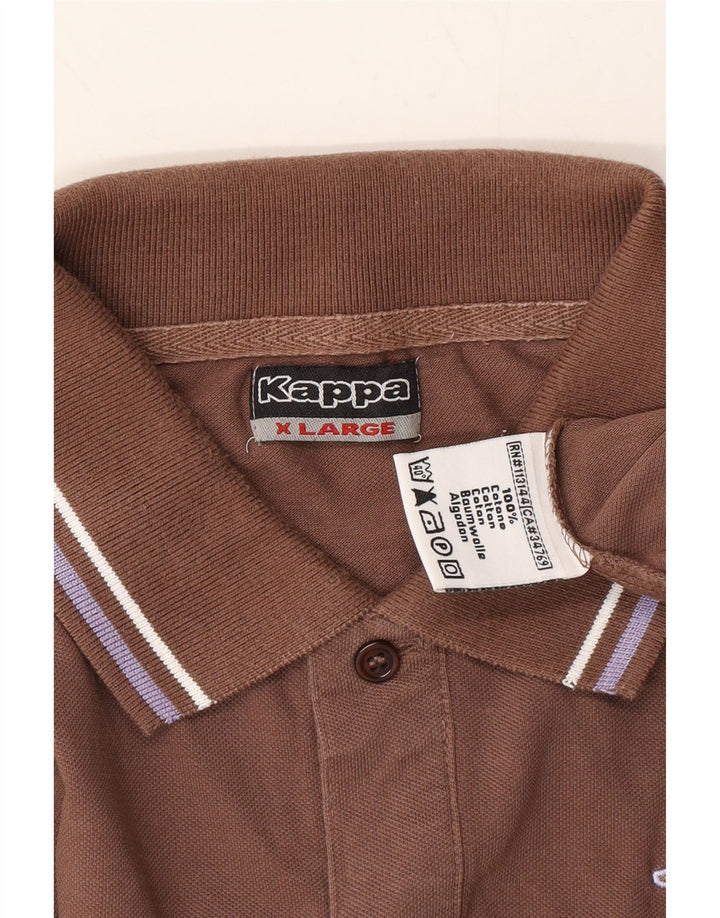 KAPPA Mens Long Sleeve Polo Shirt XL Brown Cotton Vintage Kappa and Second-Hand Kappa from Messina Hembry 