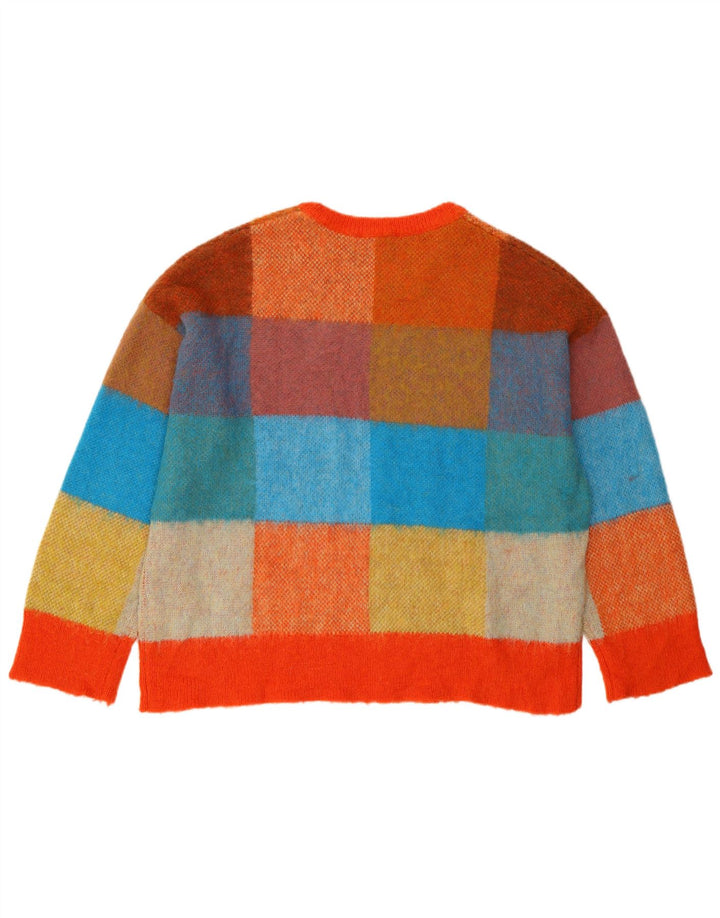 Suéter feminino Desigual com gola redonda Reino Unido 16 grande acrílico multicolorido