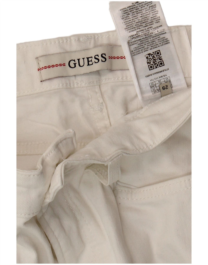 Calça jeans feminina GUESS com ajuste relaxado W29 L31 algodão branco
