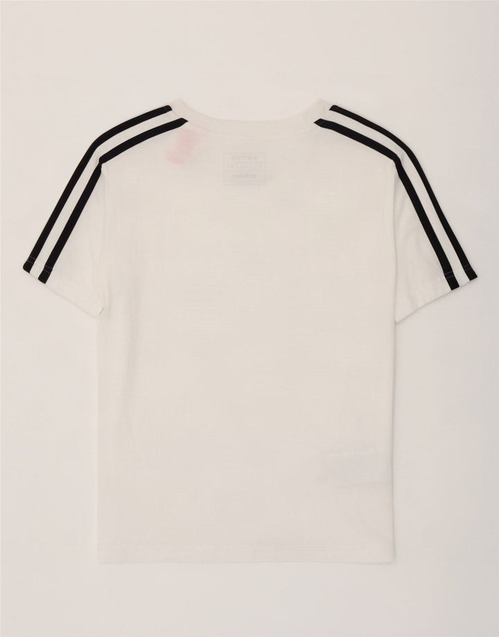 Camiseta Adidas Meninos Top 7-8 Anos Algodão Branco