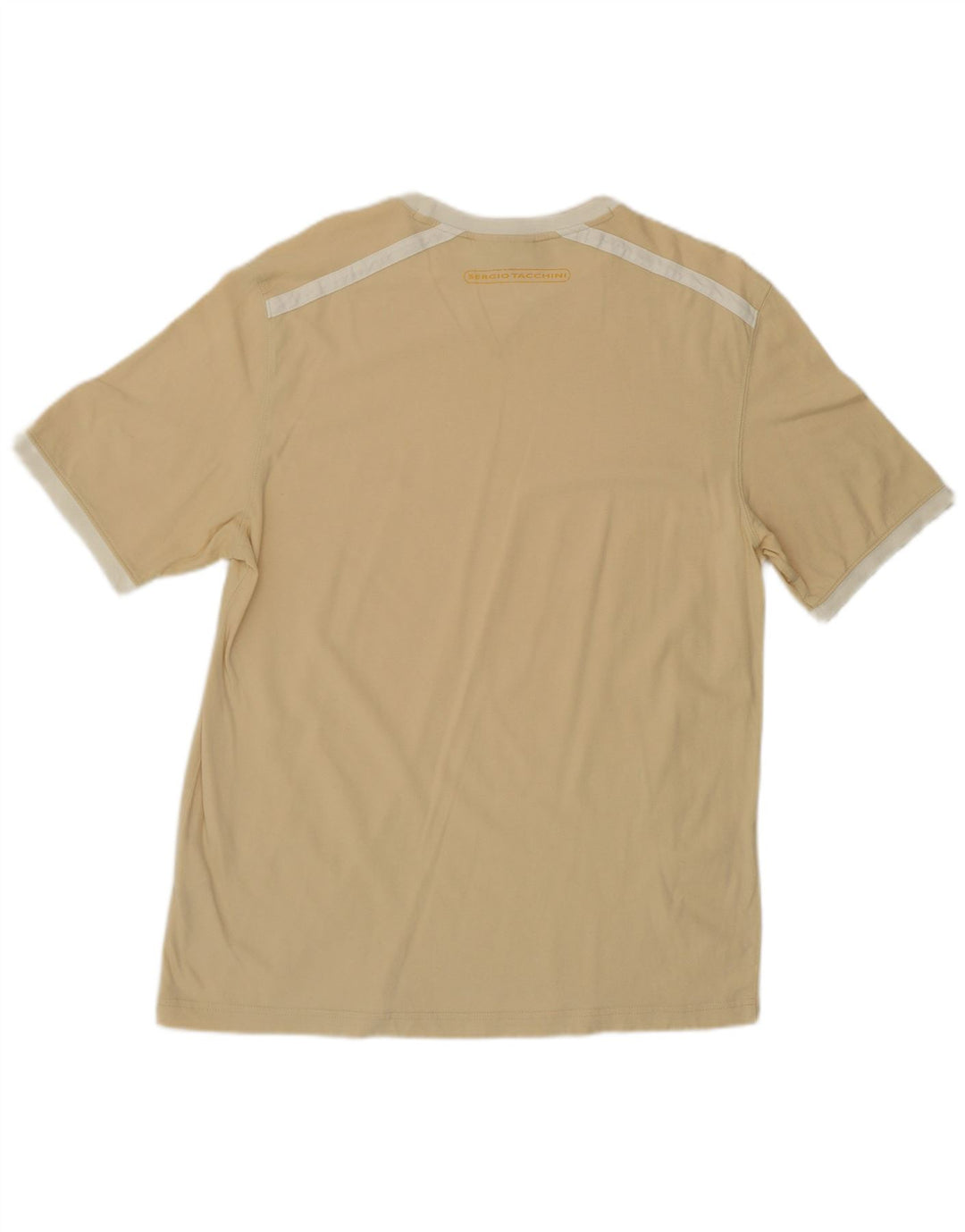 Camiseta masculina Sergio Tacchini Top grande algodão bege