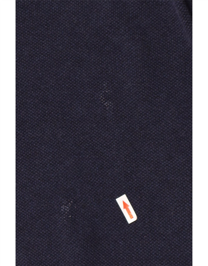 Suéter masculino John Lewis com zíper e gola alta de algodão azul marinho