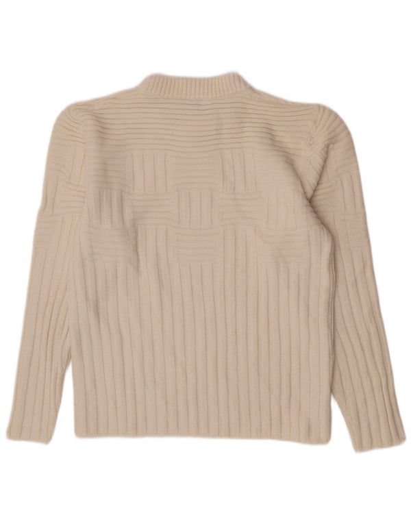 Suéter feminino Bikkembergs com gola redonda UK 12 médio off white