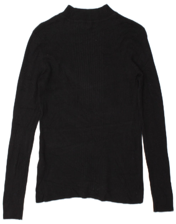 Top feminino Marks & Spencer manga comprida UK 14 viscose preta média