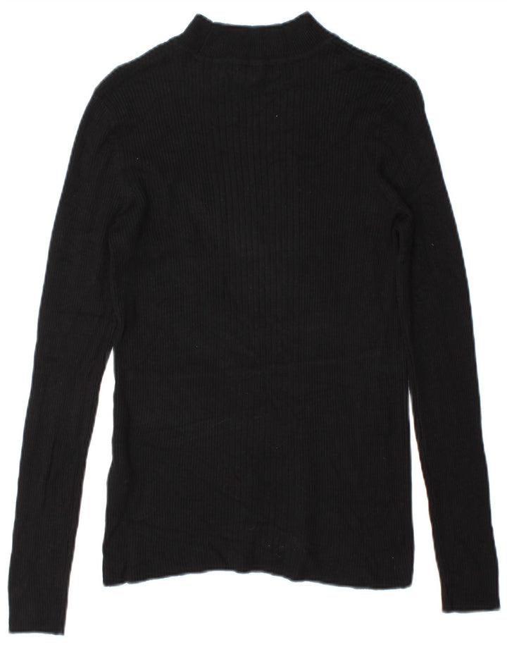 Top feminino Marks & Spencer manga comprida UK 14 viscose preta média