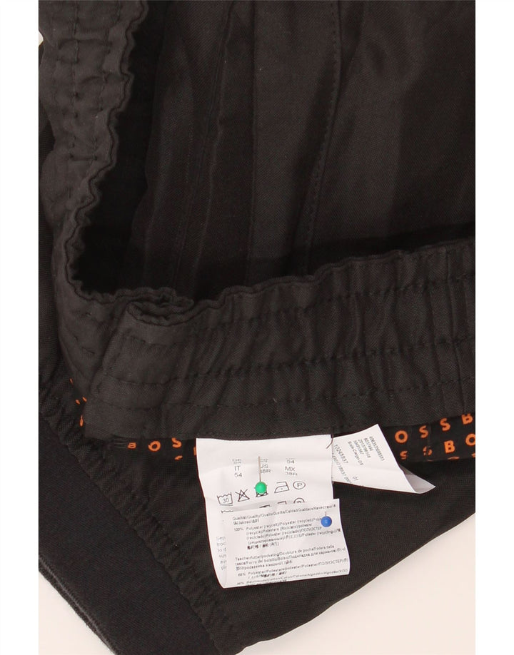 Hugo Boss Mens Joggers Cargo Calças W34 L30 Poliéster Preto