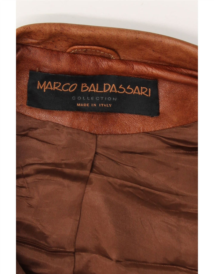 Jaqueta de couro masculina MARCO BALDASSARI UK 42 XL marrom