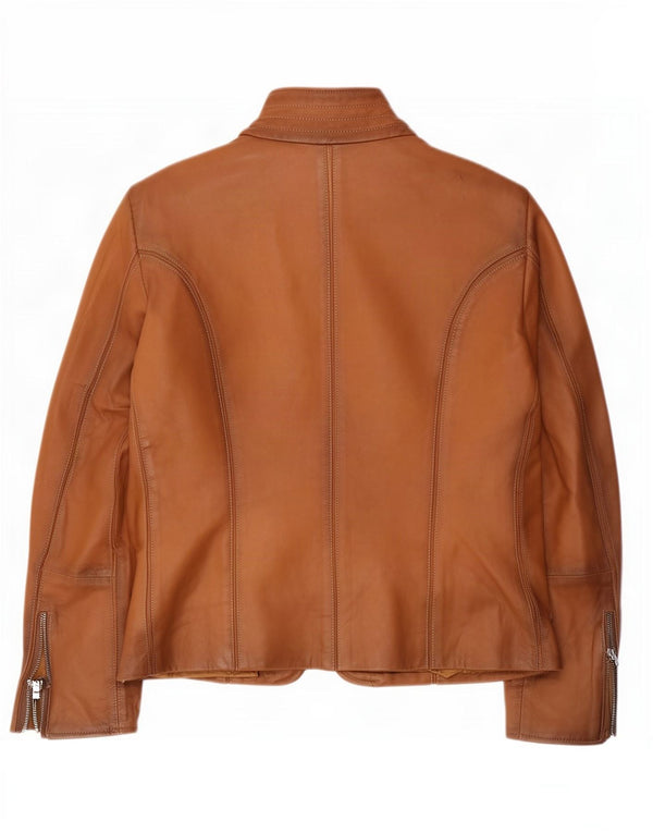 Jaqueta de couro feminina vintage IT 48 XL marrom