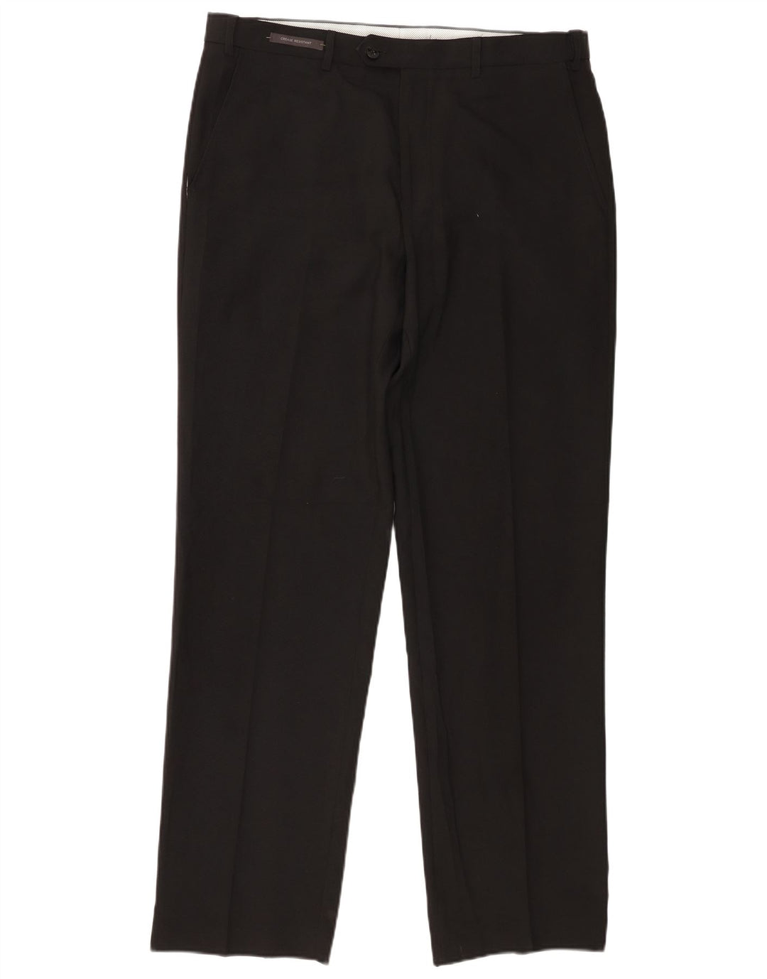 Calça masculina de ajuste regular Marks & Spencer W36 L31 poliéster preto