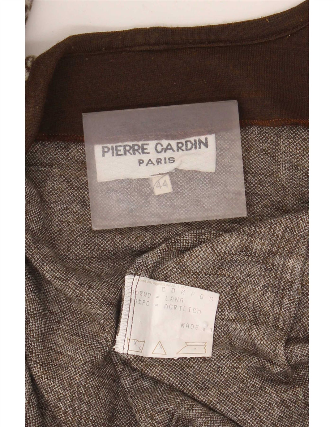 Colete feminino Pierre Cardin IT 44 lã com estampa animal marrom médio