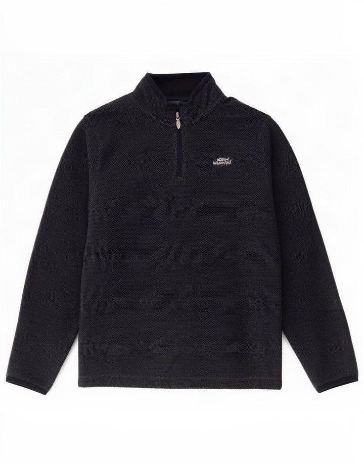 Weird Fish Masculino Zip Neck Moletom Jumper XL Azul Marinho Poliéster