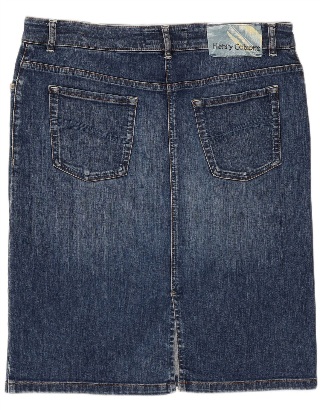 Saia jeans feminina Henry Cottons W32 grande algodão azul