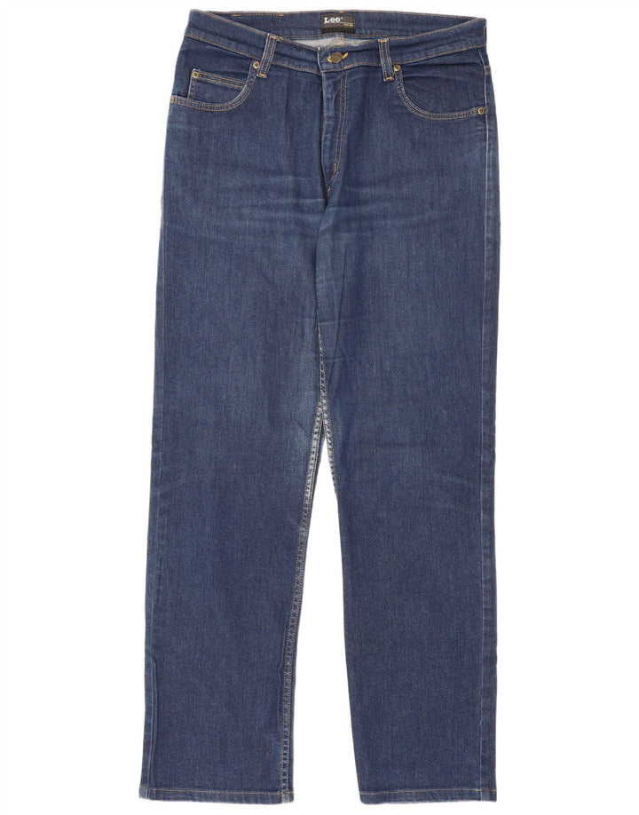 Lee Mens Brooklyn Straight Jeans W34 L34 Azul Algodão