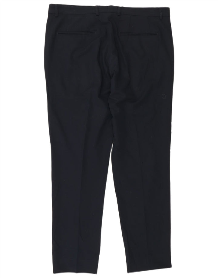 Zara Mens Slim Chino Calças EU 42 Grande W32 L29 Azul Marinho Poliéster