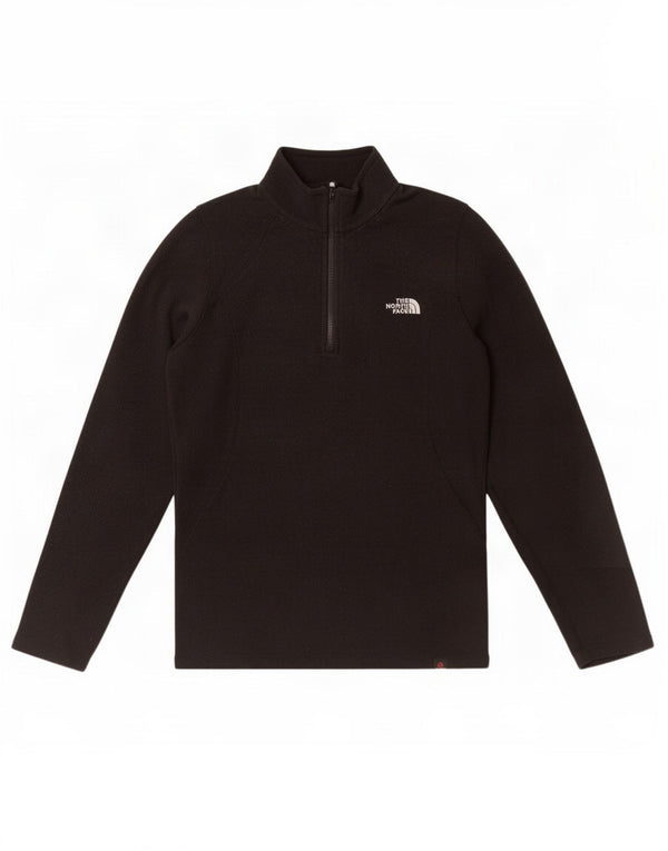 Suéter de lã feminino The North Face com zíper e gola UK 10 pequeno poliéster preto