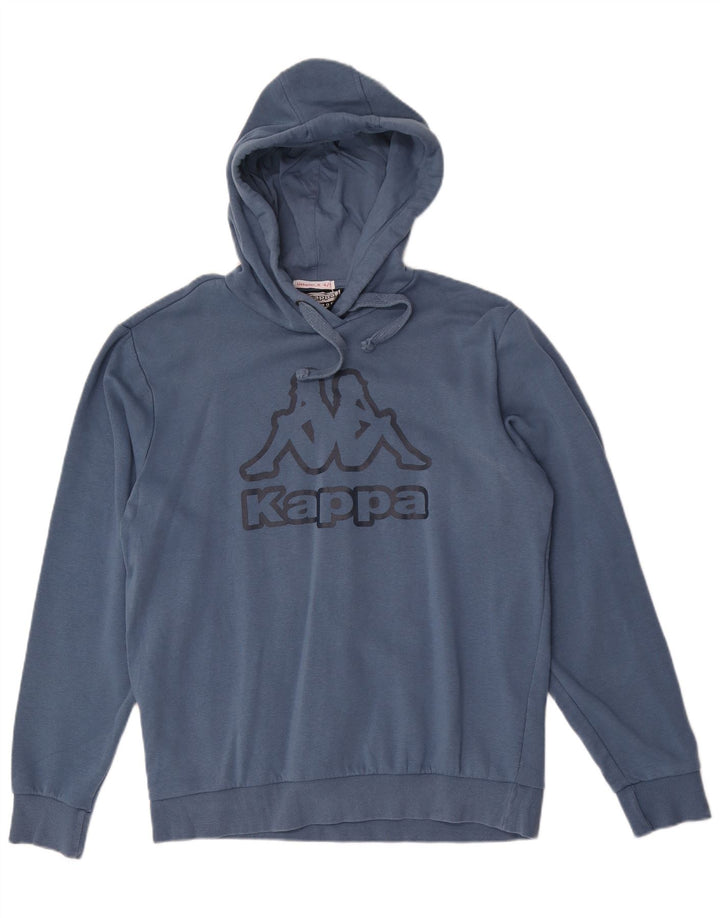 Suéter com capuz gráfico masculino Kappa grande azul marinho