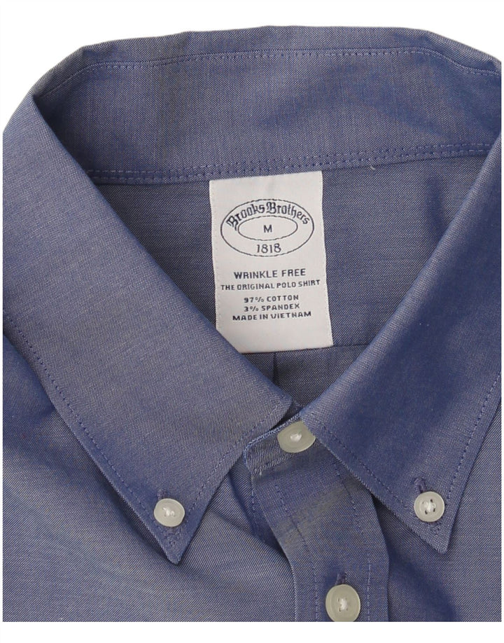 Camisa masculina Brooks Brothers algodão azul médio