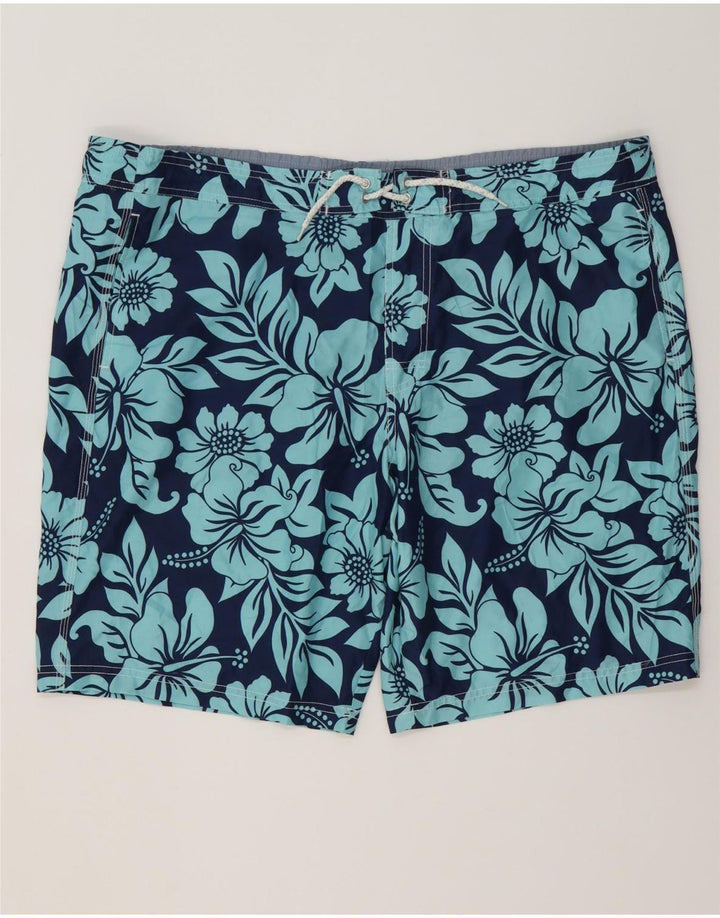 Shorts de natação masculino MARKS & SPENCER 2XL poliéster floral azul marinho