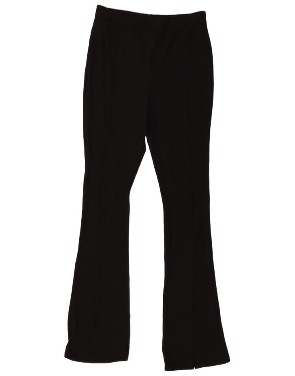 Calça feminina casual flare Topshop Reino Unido 14 grande W32 L33 poliéster preto