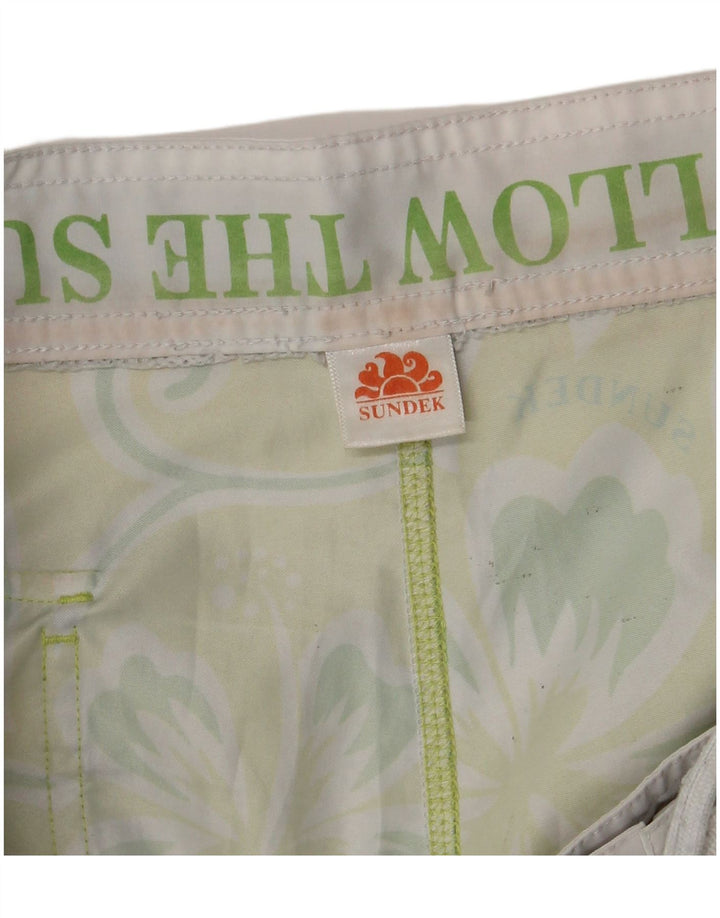 Shorts de natação masculino SUNDEK grande verde floral