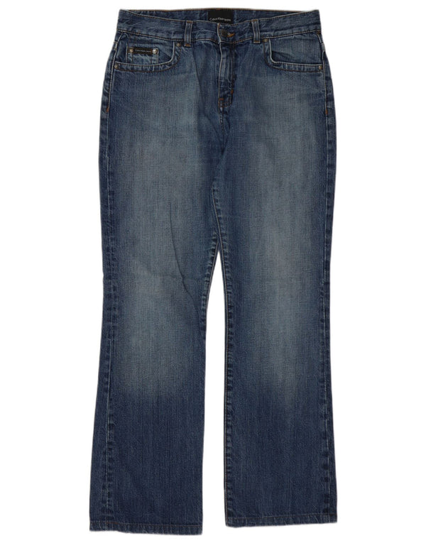 Calça jeans feminina Calvin Klein Bootcut W31 L30 azul algodão