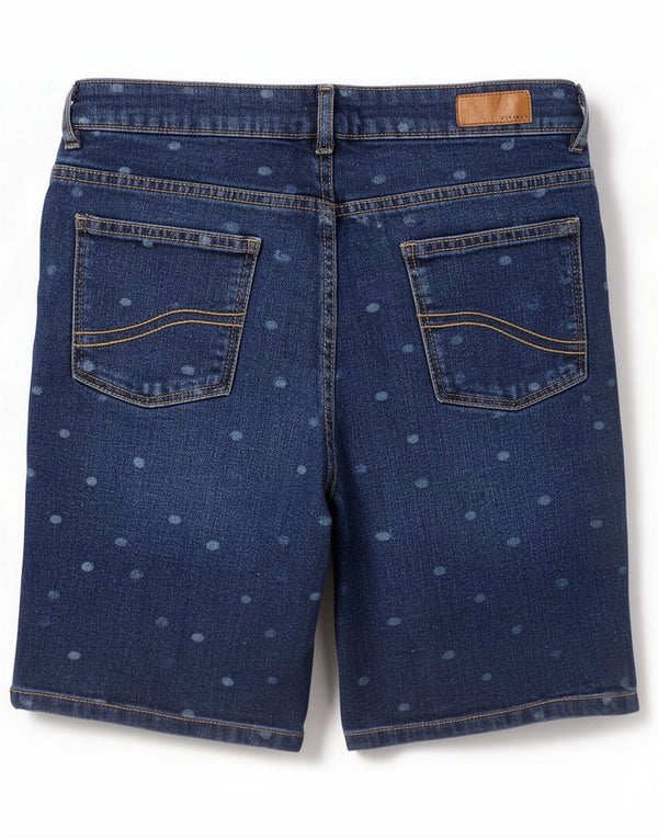 Fat Face Womens Bisley Bermuda Shorts UK 12 Médio W28 Azul marinho manchado