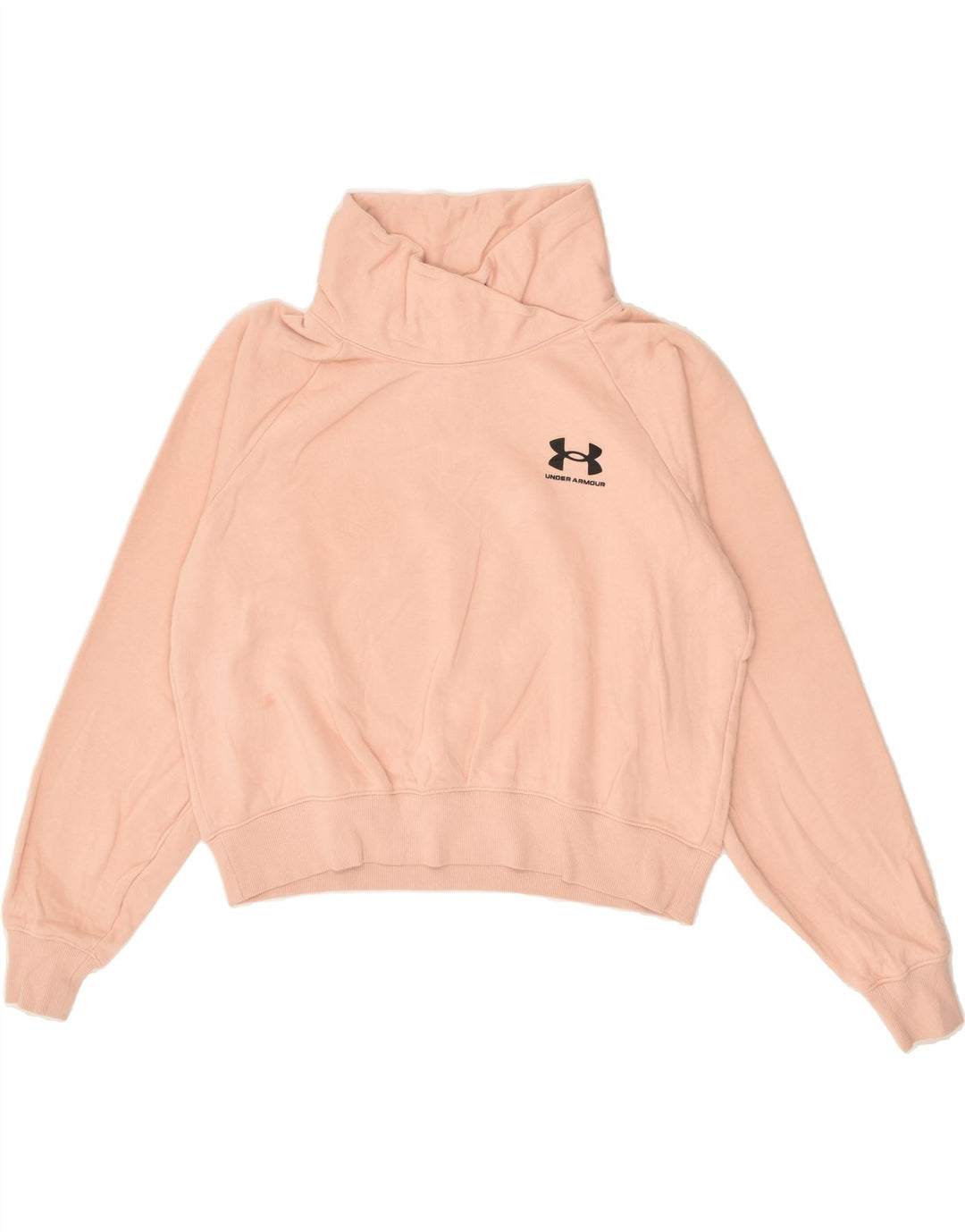 UNDER ARMOUR Womens Crop Sweatshirt Jumper UK 10 Small Pink Cotton | Vintage Under Armour | Thrift | Second-Hand Under Armour | Used Clothing | Messina Hembry 