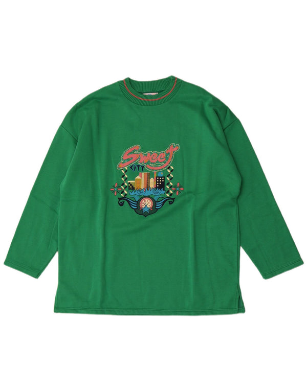 Fato de treino completo gráfico feminino vintage UK 18 XL algodão verde