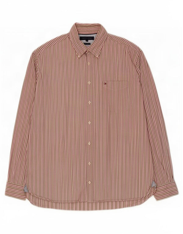 Camisa masculina Tommy Hilfiger XL listrada multicolorida de algodão