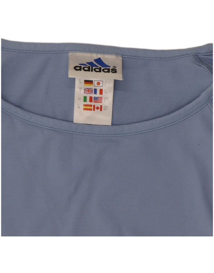 Camiseta Adidas Feminina Crop Top UK 10 Pequena Azul Poliéster