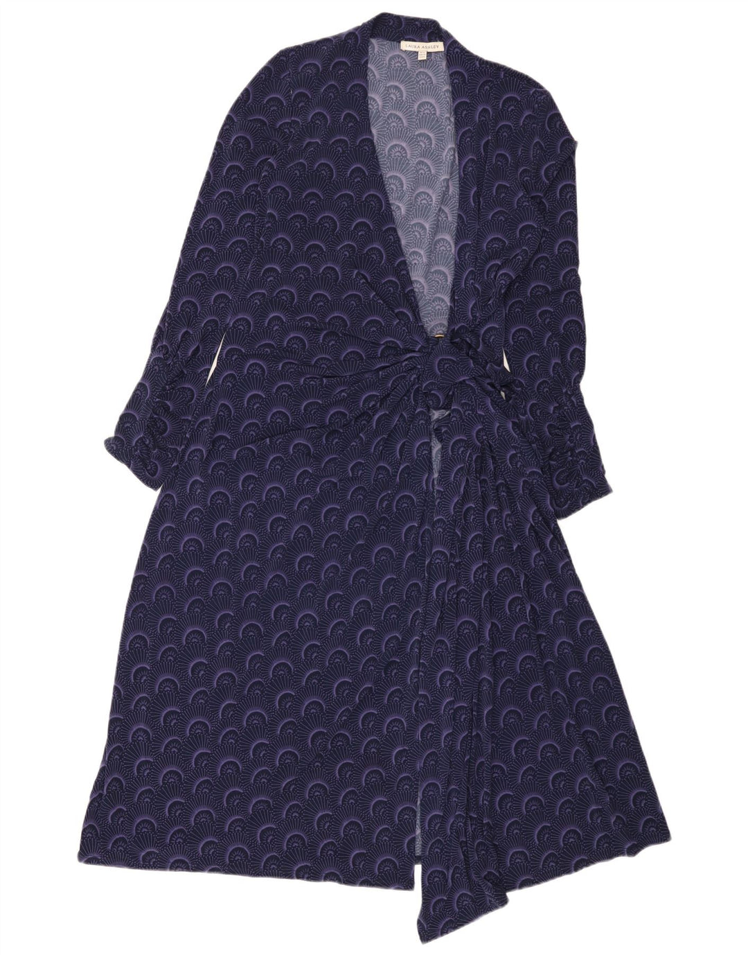 Vestido feminino Laura Ashley com padrão abstrato Reino Unido 12 roxo médio
