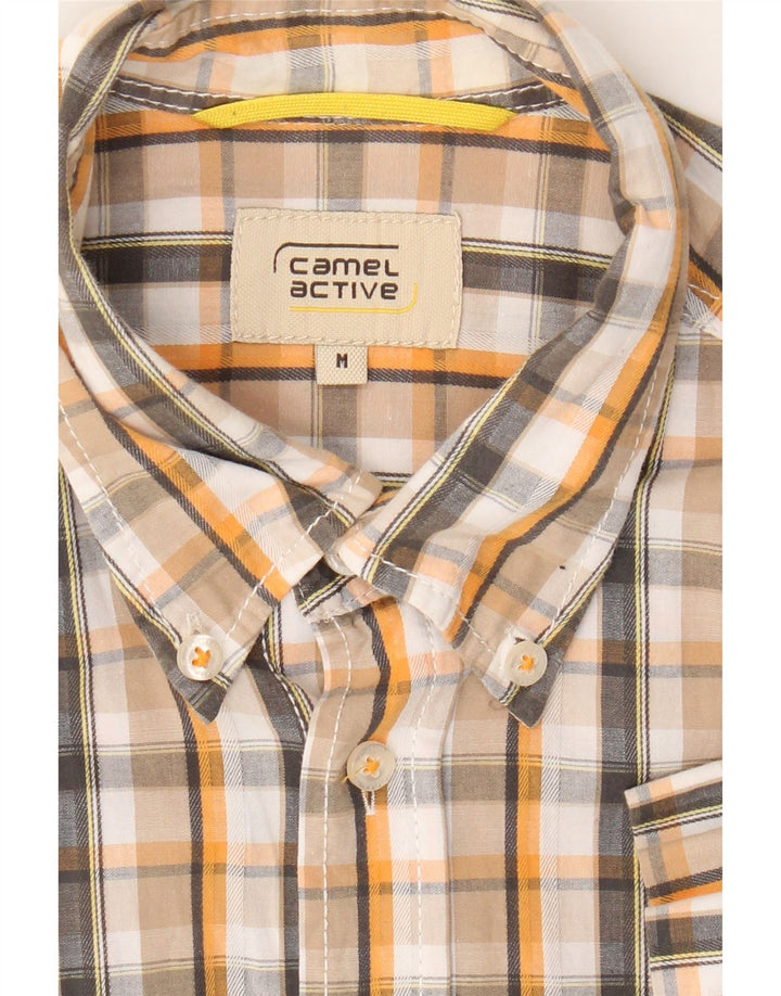 CAMEL ACTIVE Mens Short Sleeve Shirt Medium Orange Check Cotton Vintage Camel Active and Second-Hand Camel Active from Messina Hembry 