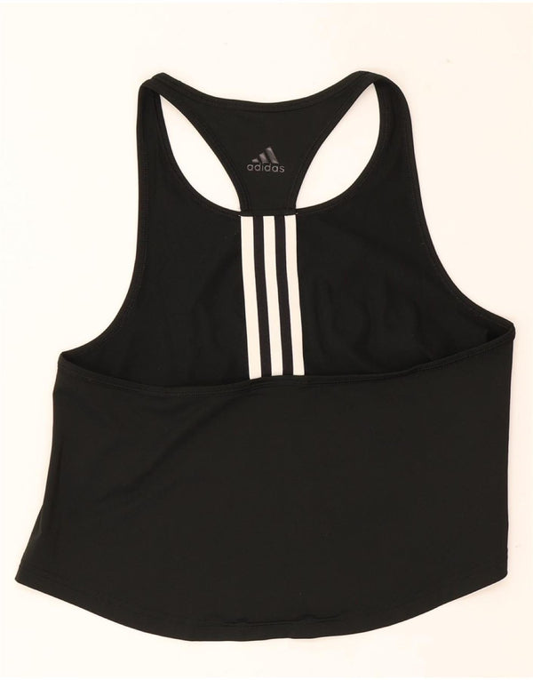 Adidas Womens Crop Graphic Vest Top UK 12/14 Poliéster preto médio