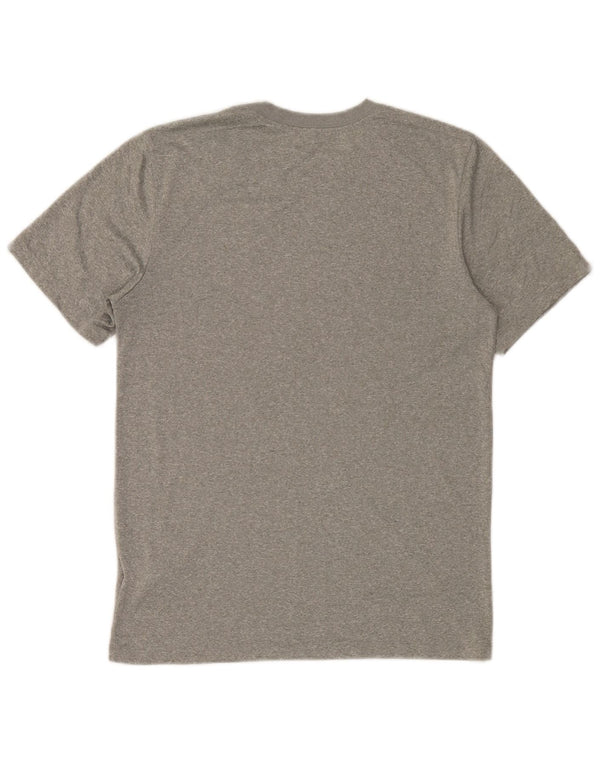 Camiseta masculina Nike Dri Fit Top pequena cinza manchada de poliéster