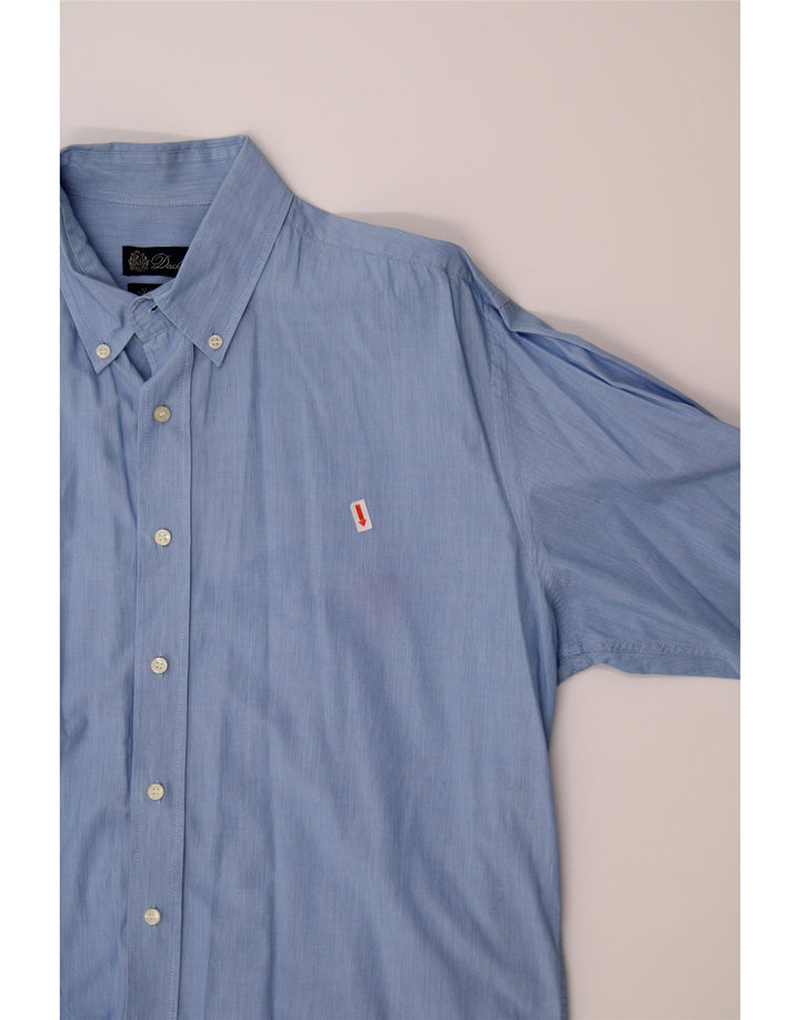 DACK'S Mens Slim Fit Shirt Large Blue Vintage Dack's and Second-Hand Dack's from Messina Hembry 