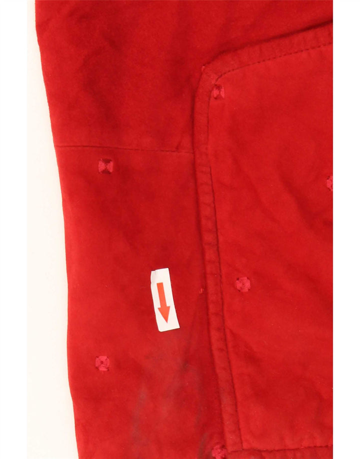 Jaqueta feminina de camurça NVSCO Reino Unido 18 XL couro vermelho