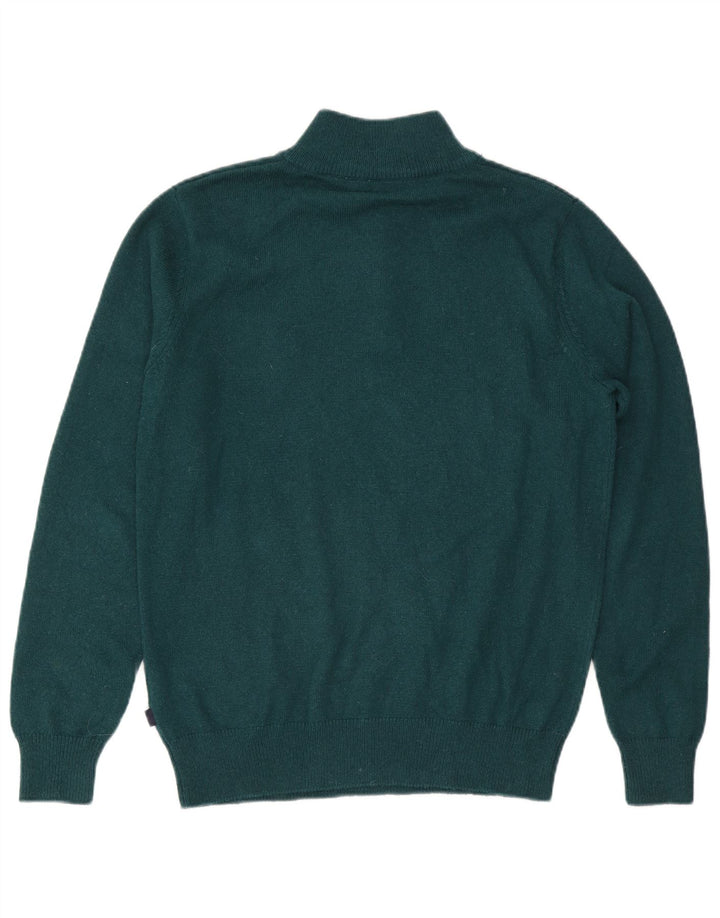 Suéter masculino Fila com zíper e gola grande verde
