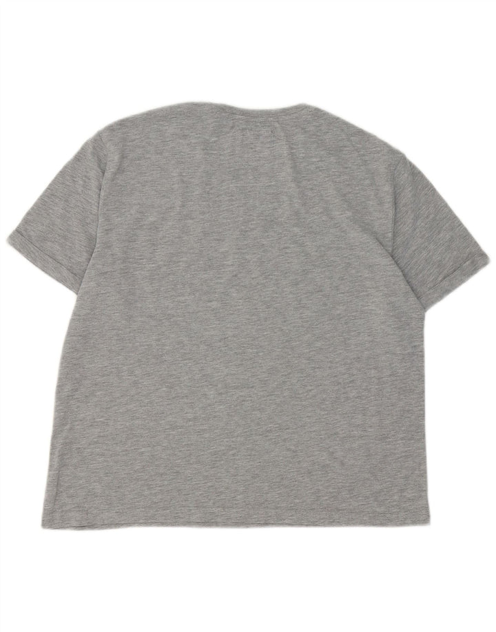 Camiseta feminina Superdry com estampa gráfica UK 12 algodão cinza médio