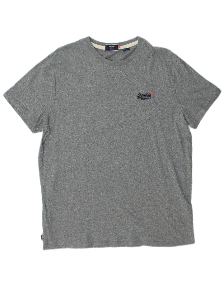 Camiseta masculina Superdry Top 2XL algodão manchado cinza