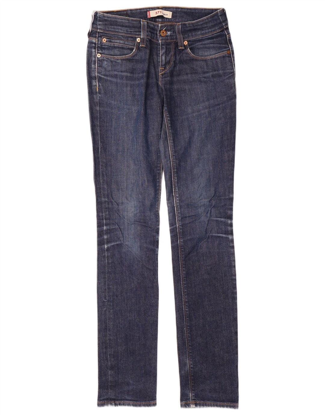 Calça jeans feminina Levi's 571 Slim W27 L34 azul algodão