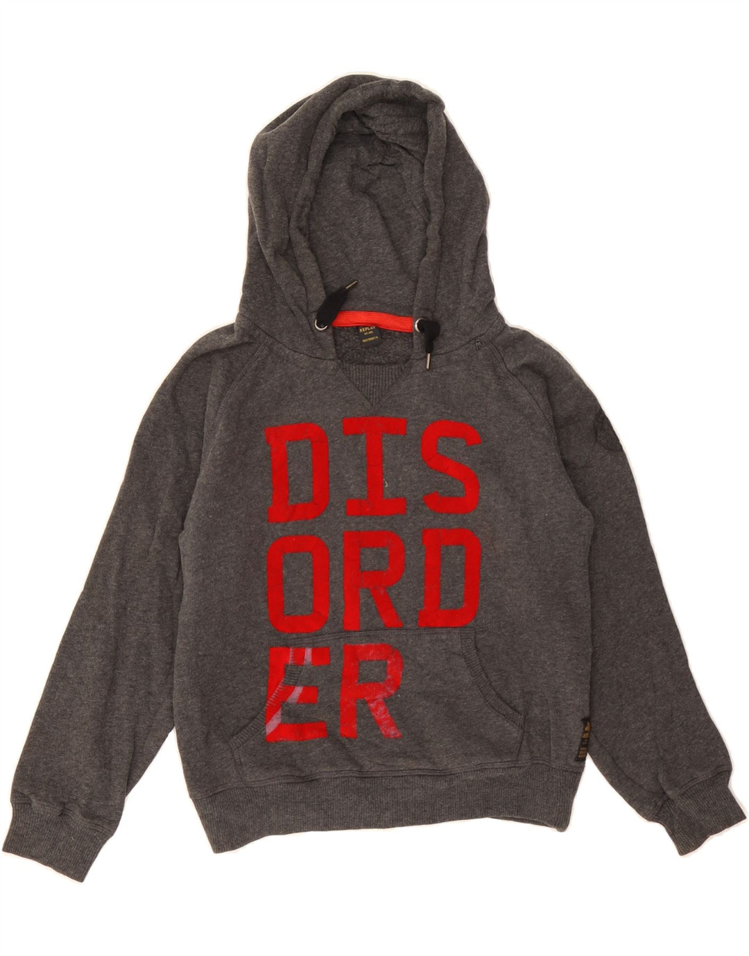 REPLAY Girls Graphic Hoodie Jumper 9-10 Years Grey Cotton Vintage Replay and Second-Hand Replay from Messina Hembry 