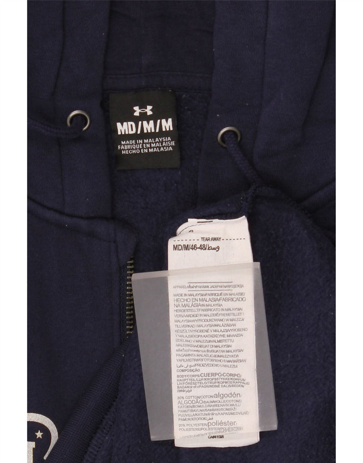 Suéter masculino Under Armour Graphic Zip com capuz médio algodão azul marinho