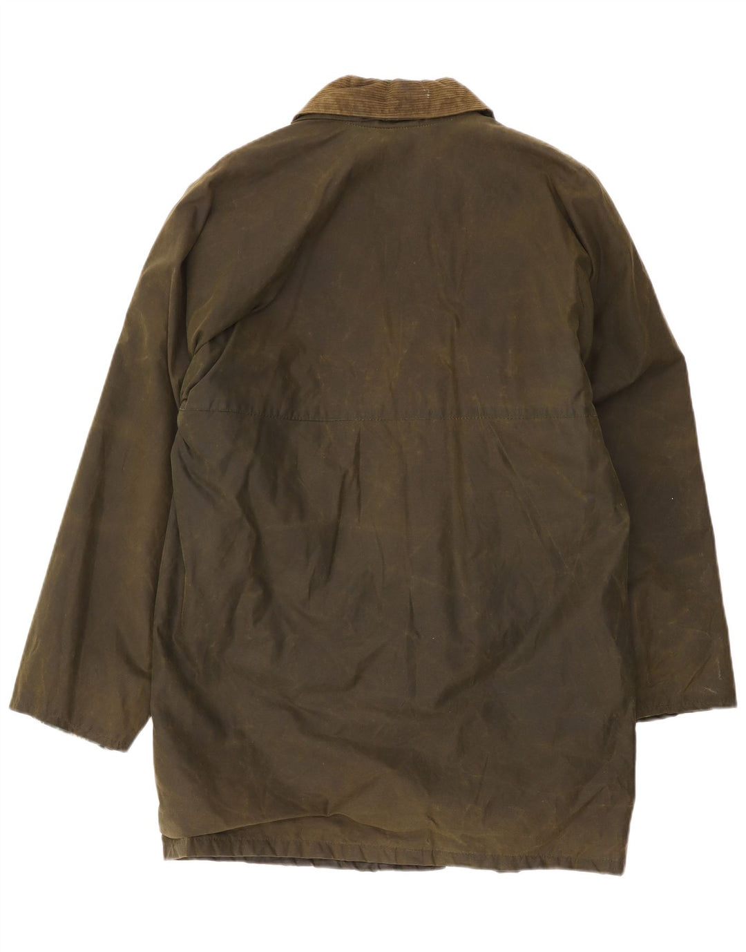 Casaco masculino vintage de algodão encerado UK 38 médio cáqui