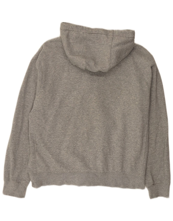 Suéter masculino Nike com capuz e zíper cinza médio algodão manchado