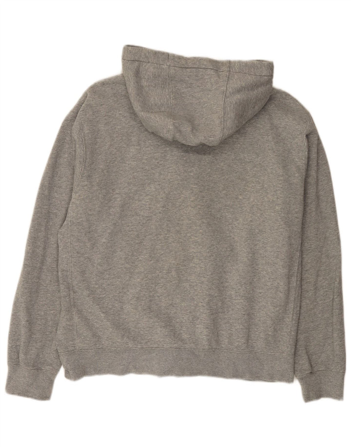 Suéter masculino Nike com capuz e zíper cinza médio algodão manchado