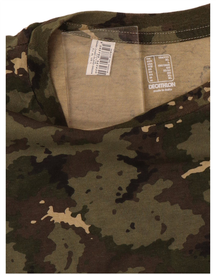 Camiseta masculina Decathlon Top XL camuflagem cáqui