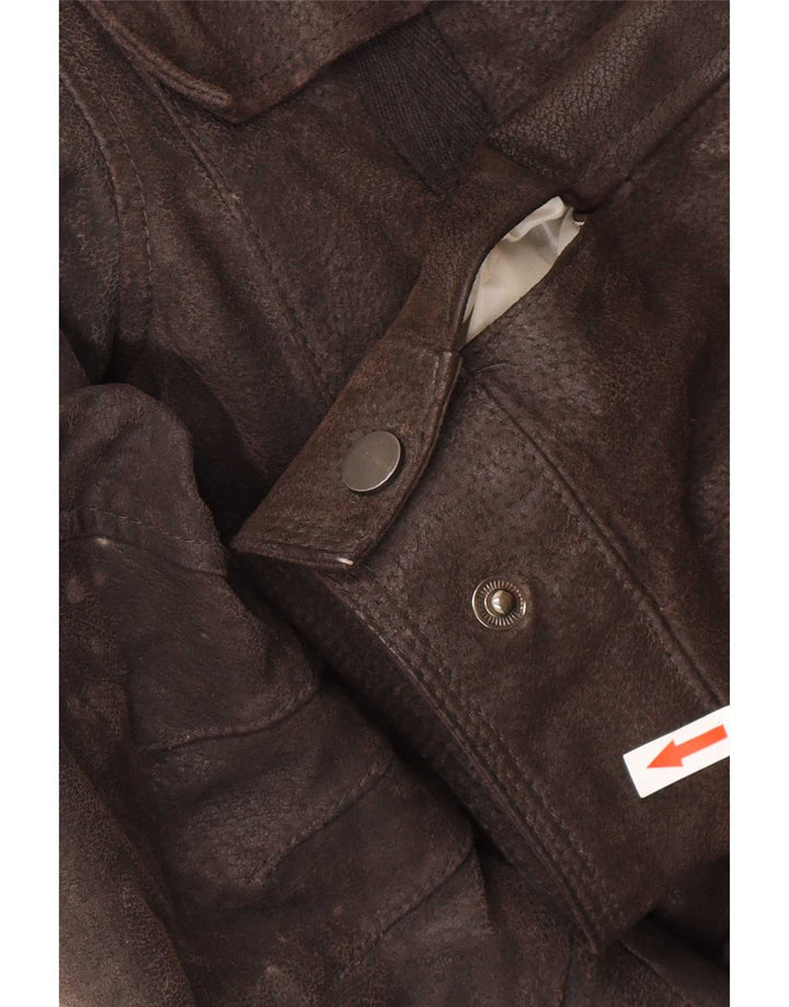 Jaqueta masculina de couro sherpa Conbipel IT 50 grande couro marrom