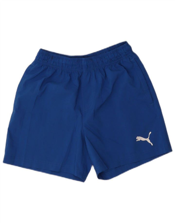 Shorts esportivos masculinos Puma pequeno azul poliéster