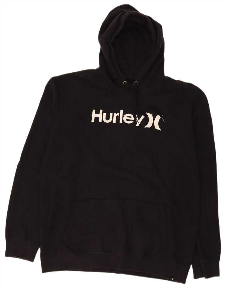 Suéter com capuz gráfico masculino Hurley XL preto poliéster
