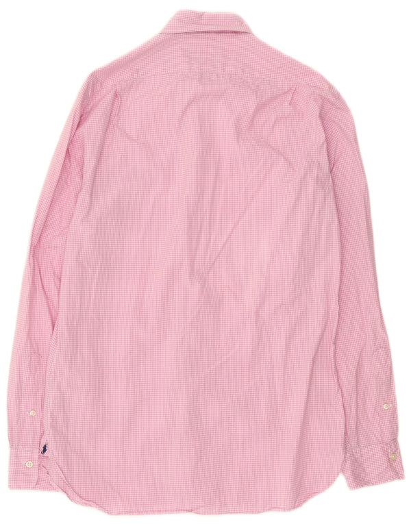 Polo Ralph Lauren Mens Slim Fit Camisa Tamanho 39 15 1/2 Médio Rosa Gingham